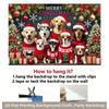 2D Christmas Ugly Sweater Dogs Backdrop Banner for Winter Holiday Supplies