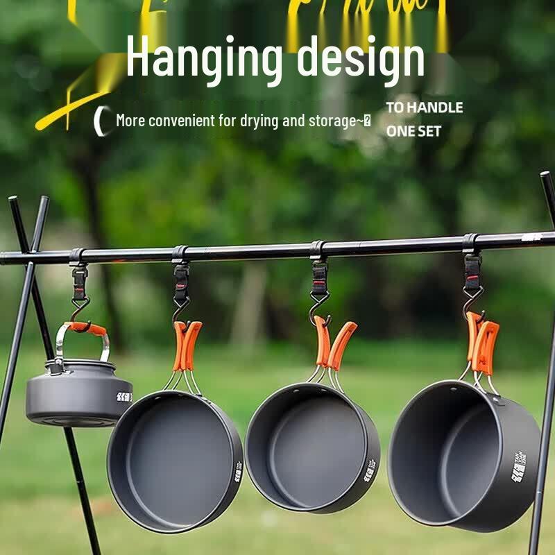 Explorer Outdoor Camping Cookware Set with Kettle
