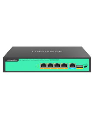 LINOVISION Полногигабитный коммутатор с мощностью 96 Вт, все 4 порта поддерживают BT, обеспечивает достаточную мощность для всех устройств IEEE PoE, включая PTZ беспроводные и PoE