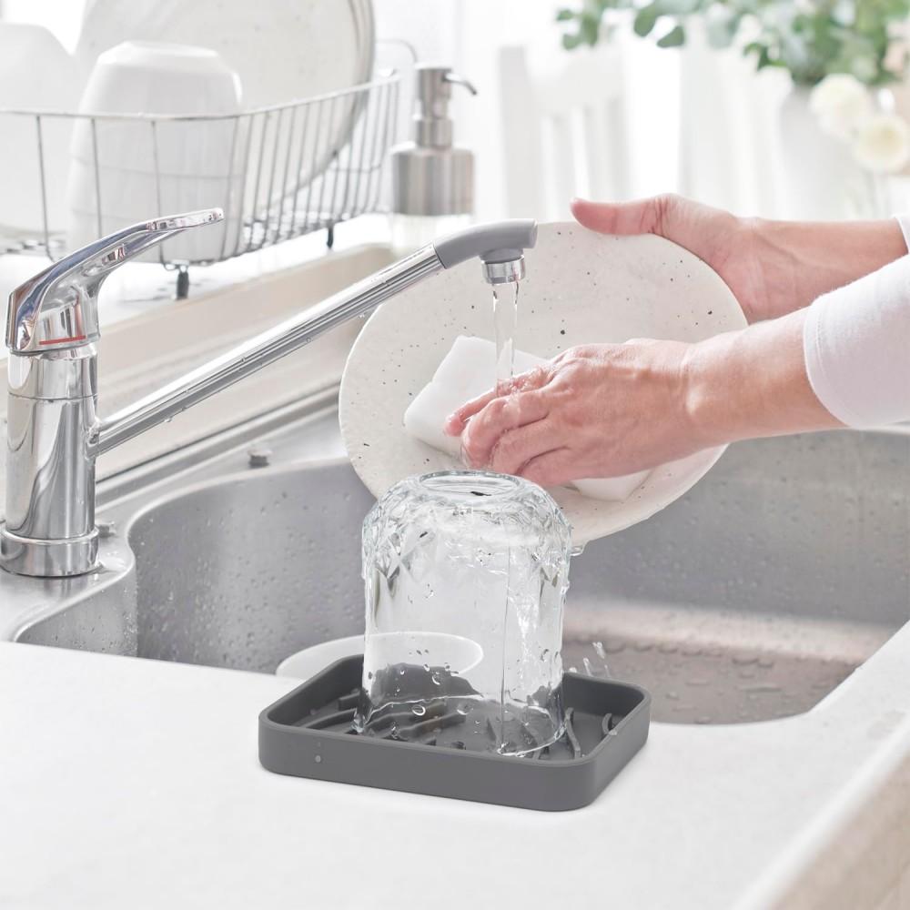 1 PC Silicone Bathroom Soap Dish Kitchen Sink Sponge Holder Rubber Soap Dish for Soap Shower Soap Dispenser Tray Sink