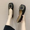 Fashion Woman Flats Low Heel Elegant Moccasins Slip-on Square Toe Shoes for Women Promotion Fashionable Shoe Summer 2025 Price Popular