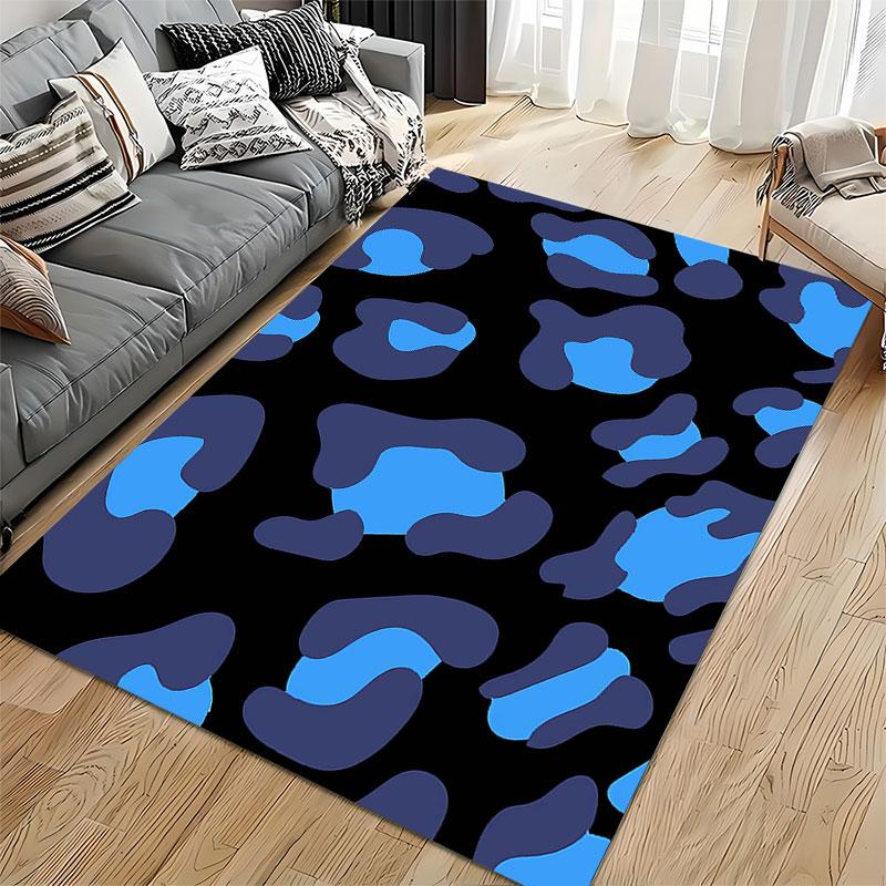 Blue and Black Abstract Pattern suitable as a non-slip mat for the living room or bedroom sofa