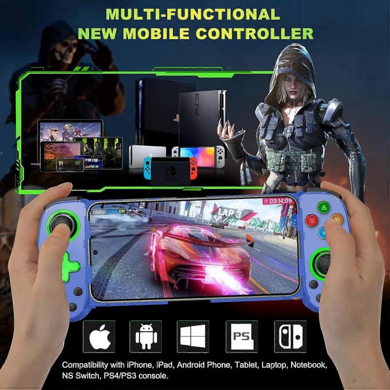 For Mobile Phone Android iOS Wireless Games Controller for PS4 Switch (Blue)