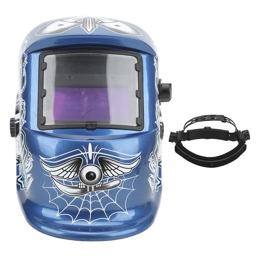 Auto Darkening Welding Helmet LCD True Color Protective Adjustable Blue Gentleman Skull Style