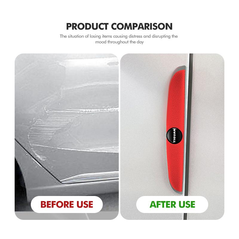 4 Pieces Anti-collision Strip Protective Stickers With Car Logo For Volkswagen VW Golf Jetta Passat mk4 mk5 mk6 CC B5 B6 B7 Golf zf4
