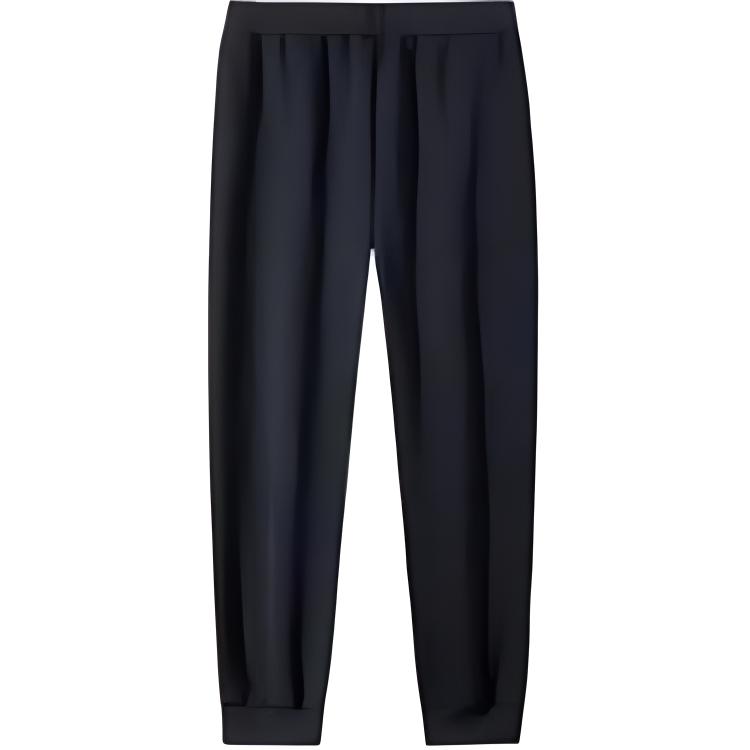 Anta Training Series Logo Casual Simple Solid Color Fleece Lined Warm Knitted Sports Pants Women Bottoms Black 162447330N-1