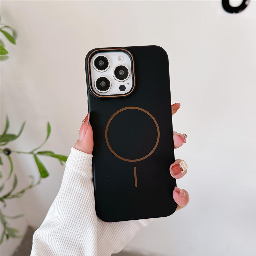Применимо к iPhone16promax чехол для мобильного телефона с магнитной защелкой и контрастной рамкой Apple 15 skin матовый 14PC защитный чехол
