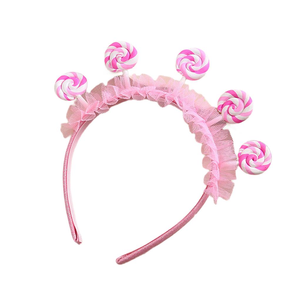 Handmade Lollipop Headband Candy Girls Cosplay Accessories Ruffle Candy Headdress Masquerade Halloween Cosplay Party