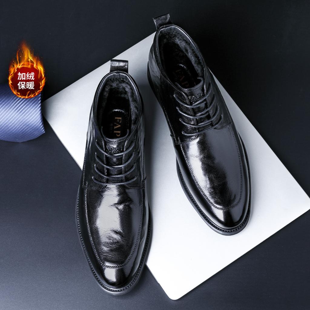 Осень-зима 2025 бархатные ботинки Мартин мужские кожаные высококлассные мужские ботинки Британский стиль модный тренд универсальные рабочие ботинки