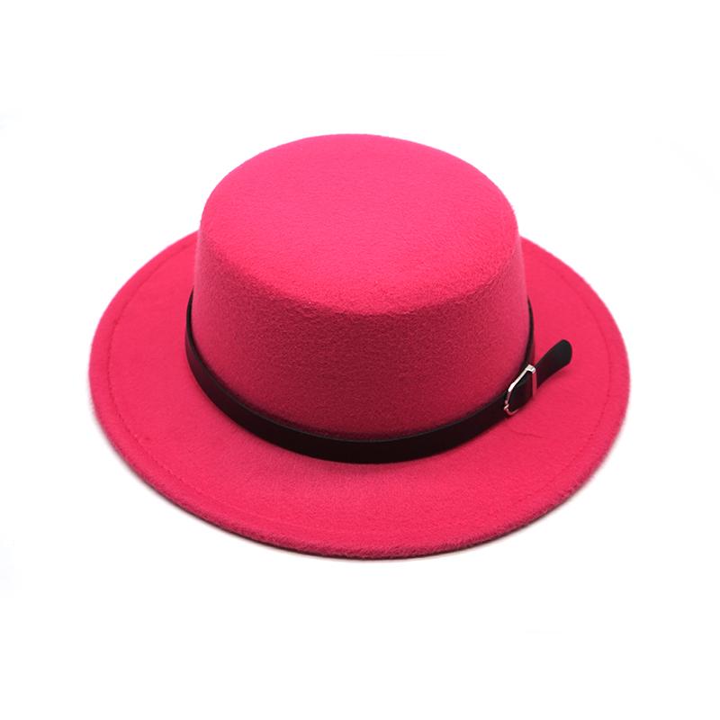 New Felt Hat Men Fedora Hats with Belt Women Vintage Trilby Caps Wool Fedora Warm Jazz Hat Chapeau Femme Feutre Panaman Hat