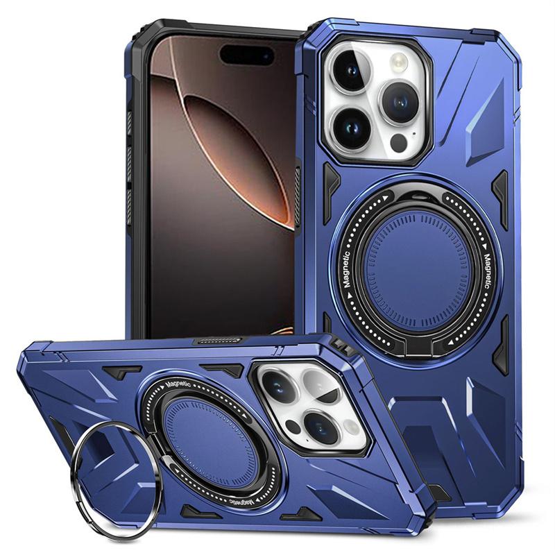Противоударный чехол-броня с кольцом-держателем для телефона Magsafe для iPhone 16 15 14 13 12 11 Pro Max Plus, магнитная крышка для беспроводной зарядки