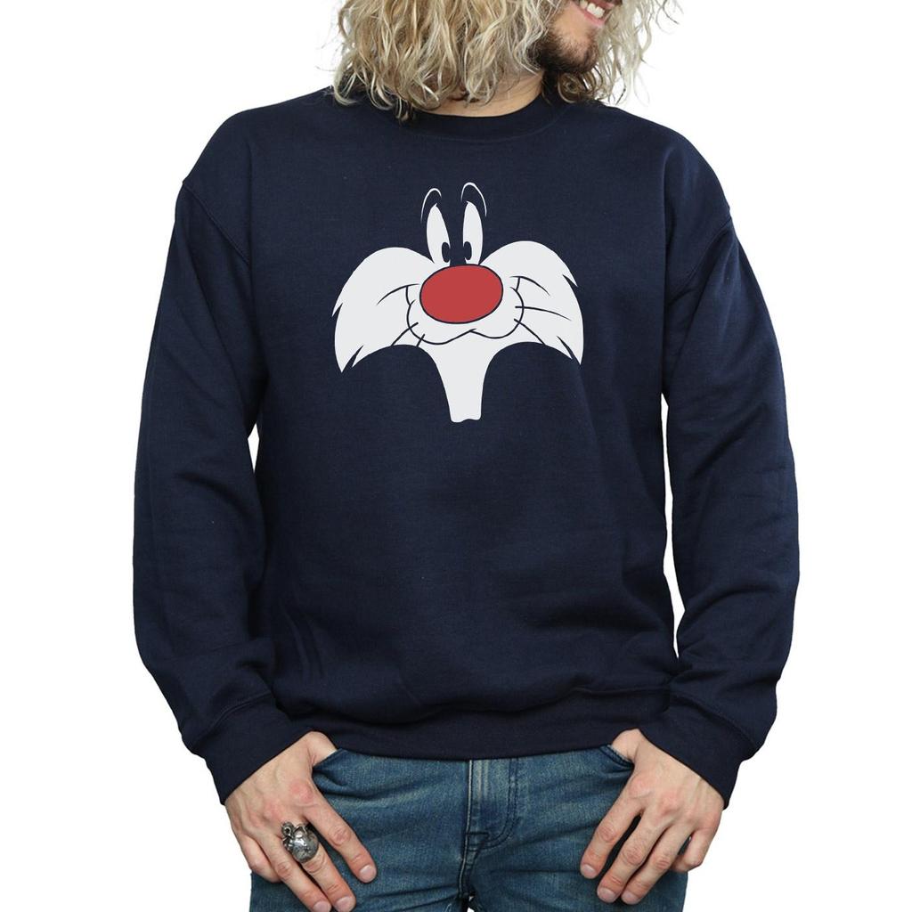 Looney Tunes Mens Sylvester Big Face Sweatshirt