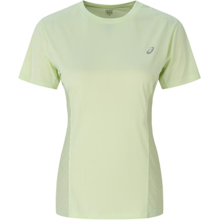 Asics Reflective Logo Running Short Sleeve T-Shirt Women Tops Green 2012D247-300
