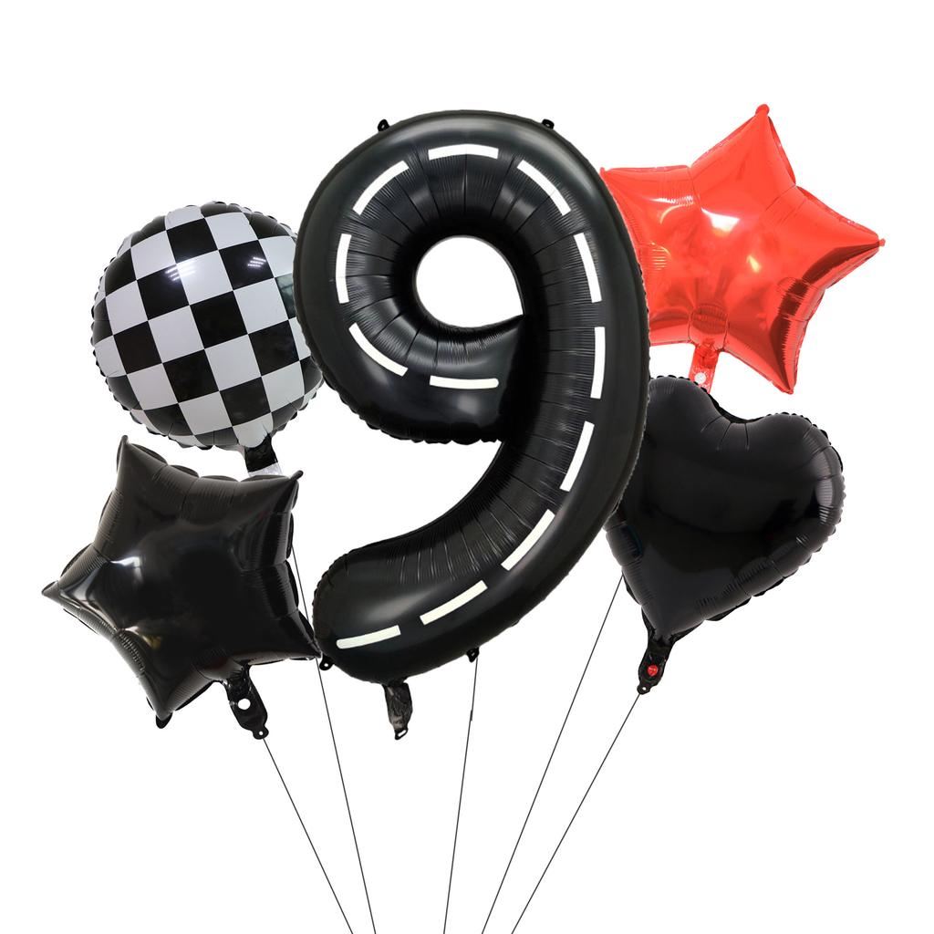 Racing Theme Track Digital Aluminum Film Balloon First Birthday Party Decoration Balloon Set Decoration