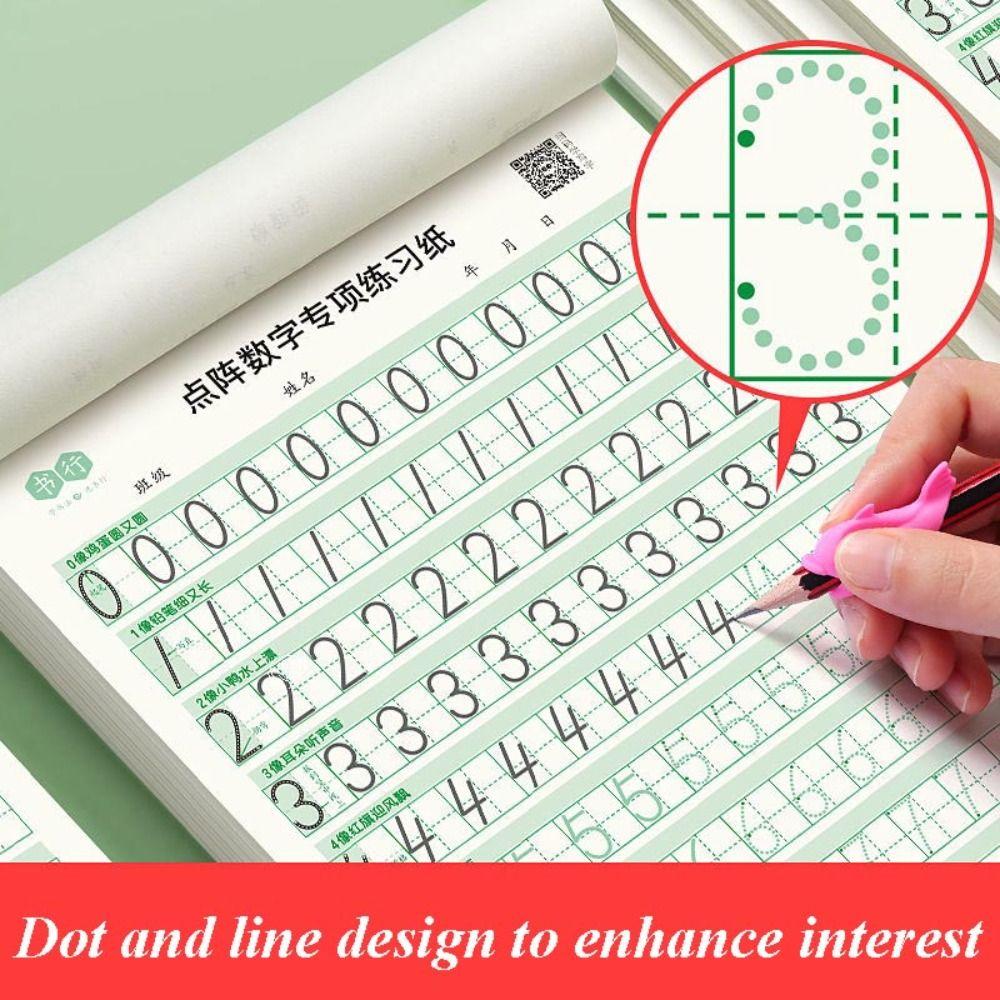 Math Number Dot Matrix Digital Tracing Book 26 English Letters Letter Copybook Kindergarten