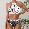 Women's Sexy Slim Printed Camisole Split Bikini Plus Size Swimsuit (Two-Piece Set)