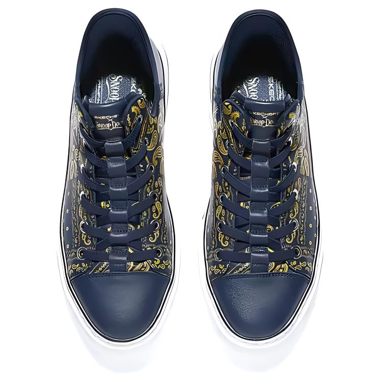 Skechers Мягкие удобные низкие кеды для скейтбординга Snoop Мужские кроссовки Темно-синие 251017-NVY