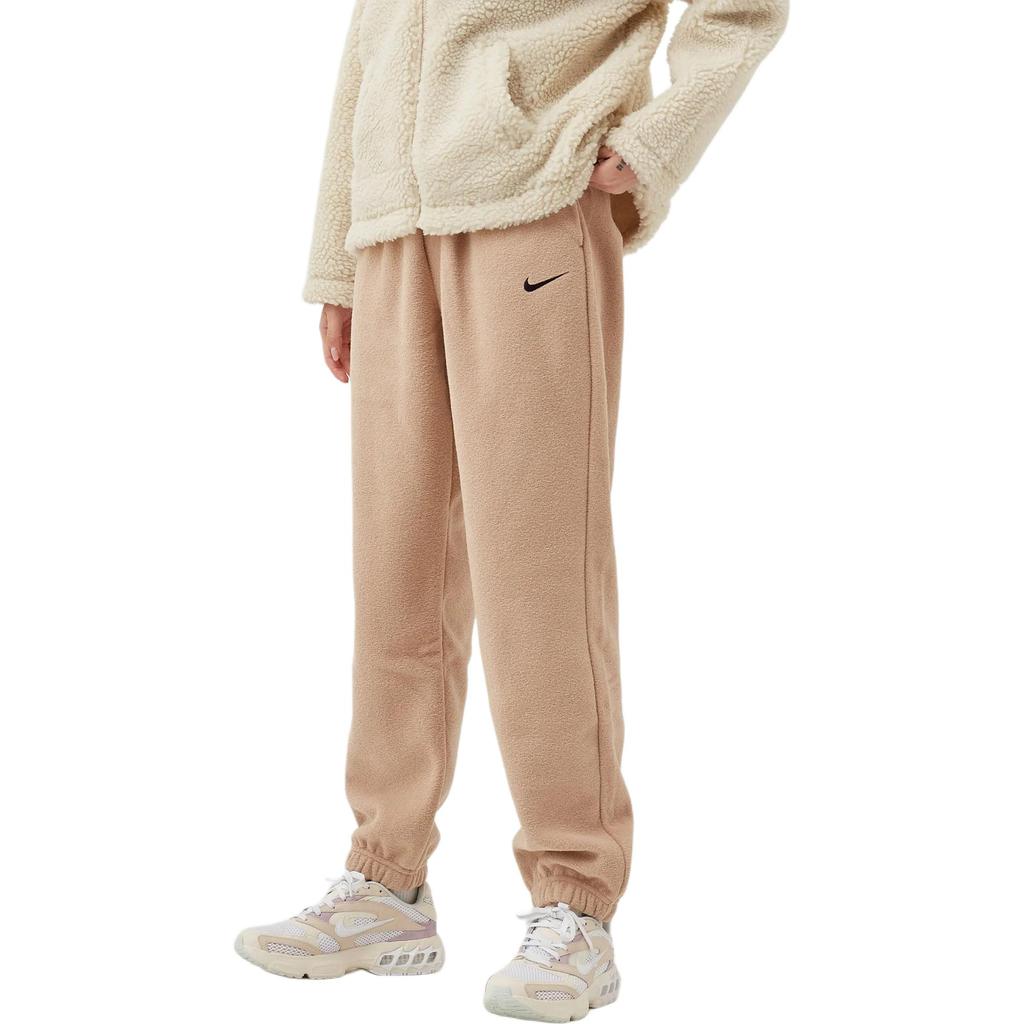 Nike Спортивные брюки с однотонным логотипом и манжетами на завязках, женские низы, коричневые DD5110-200