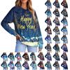 Женская повседневная модная удобная толстовка с рукавом реглан и V-образным вырезом с рождественским принтом