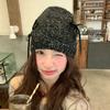 Корейские популярные шапки-пуловеры с бантом и блестками для женщин и мужчин, модные теплые персонализированные вязаные шапки-бини на осень и зиму