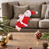 Climbing Santa with Music Animated Electric Climbing Santa Claus On Rope Novelty Christmas Tree Ornament for Holiday Fireplace Home Decor