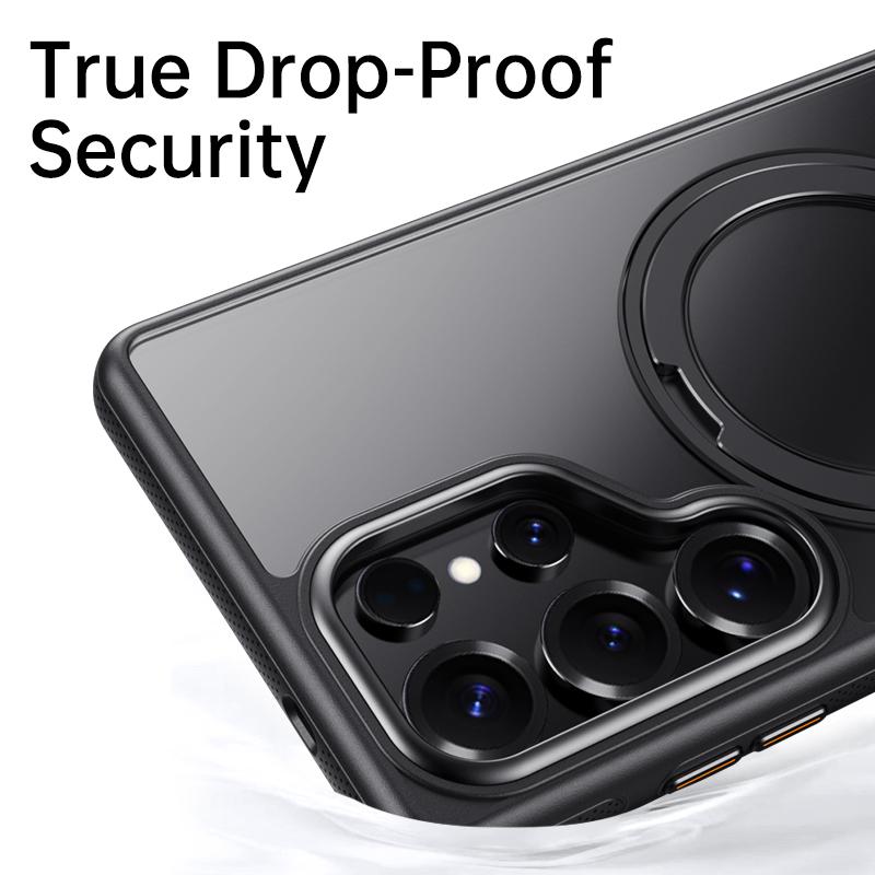 360°Rotating Stand Magnetic Phone Case For Samsung Galaxy S25Ultra S25Plus S25 Luxury Metal Bracket Shockproof Protective Cover