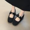 Inner height-increasing pink plush shoes autumn and winter fashion small fragrant style Mary Jane thick heel shoes