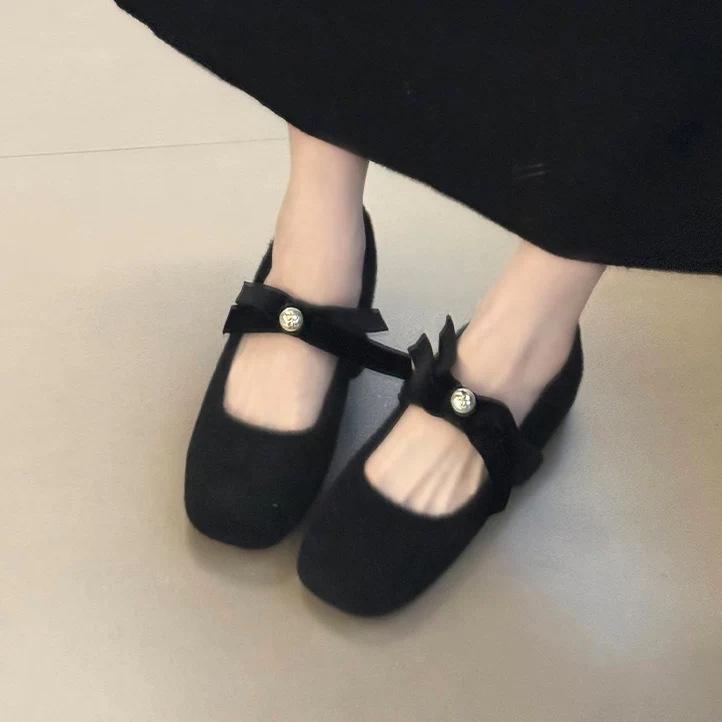 Inner height-increasing pink plush shoes autumn and winter fashion small fragrant style Mary Jane thick heel shoes