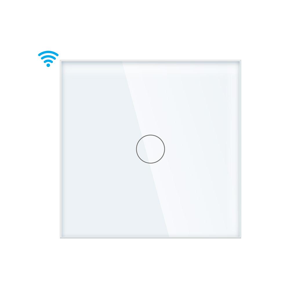 WIFI Eu 1_2_3_4 Gang Smart Home APP Remote Control Voice Light Tempered Glass Touch Wifi Tuya Wall Electrical Switch