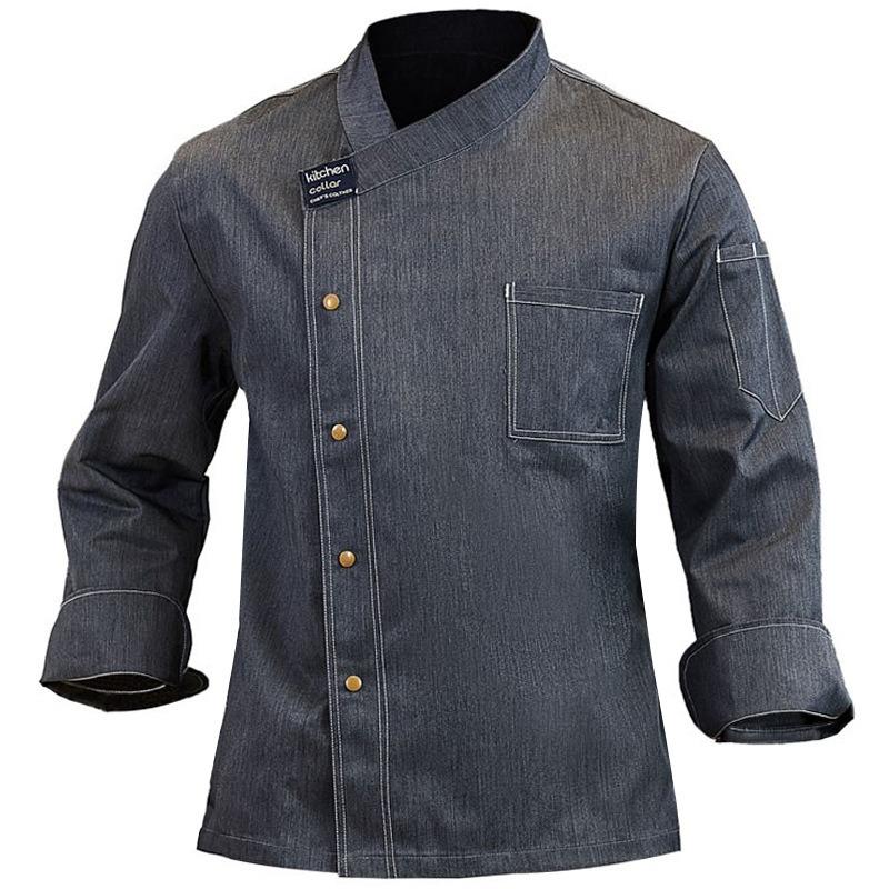 Мужская униформа шеф-повара с длинным рукавом для отеля, ресторана, столовой, кухни, персонала для выпечки, рабочая одежда, осенний зимний наряд