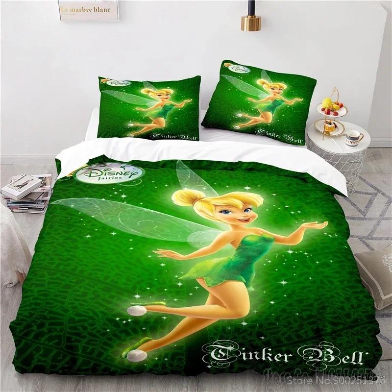 Tinker Bell Fairies 3D Print Duvet Cover Set HD Comforter Cover Bedclothes for Kids Bedding Sets Bedroom Decor