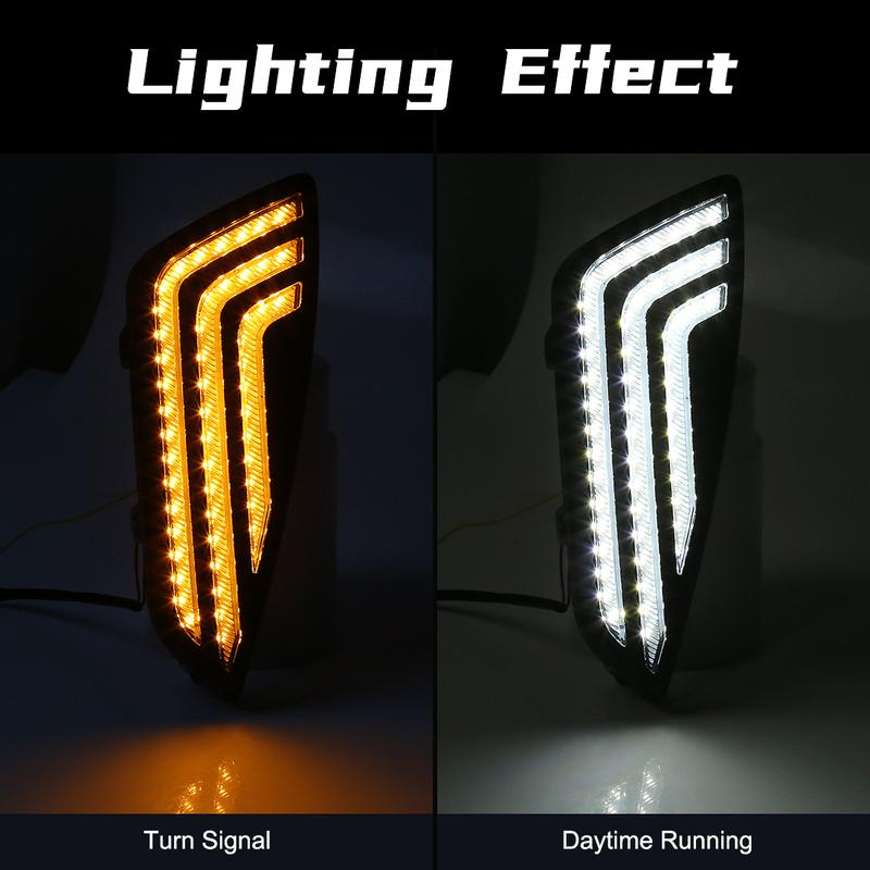 LED DRL For Toyota Sienna Daytime Running Lights Start-Up Animation Front Bumper Driving Lamps White Yellow Car Accessories