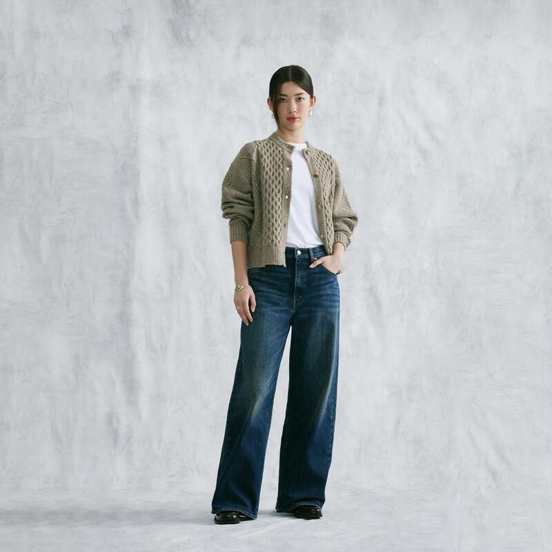 Levi's Женские зимние теплые мешковатые прямые джинсы