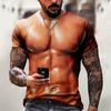 Men's Short Sleeve Muscle 3d T-shirt Abdominal Muscle Casual Pullover Short Sleeve Top