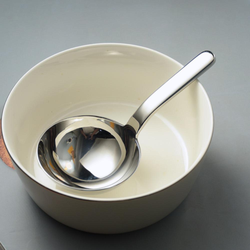 304 Stainless Steel Serving Spoon Large Size Soup Ladle Scoop Round Soup Spoon  Home