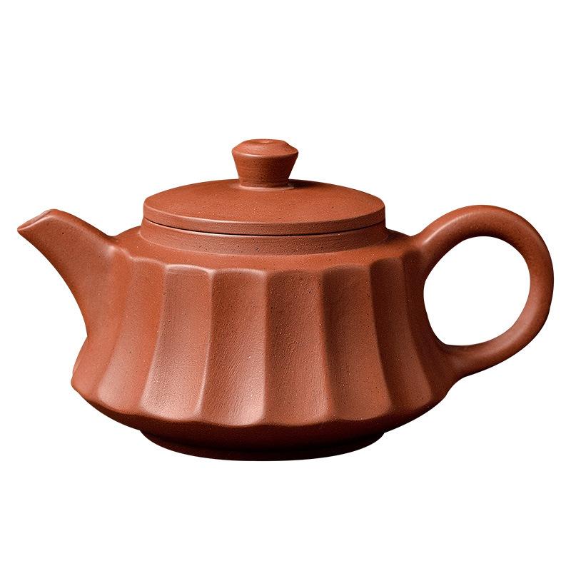 Retro all-handmade hand-pulled Zhu mud teapot Zisha pot Zhang's tea brewer household size twisted mud pot