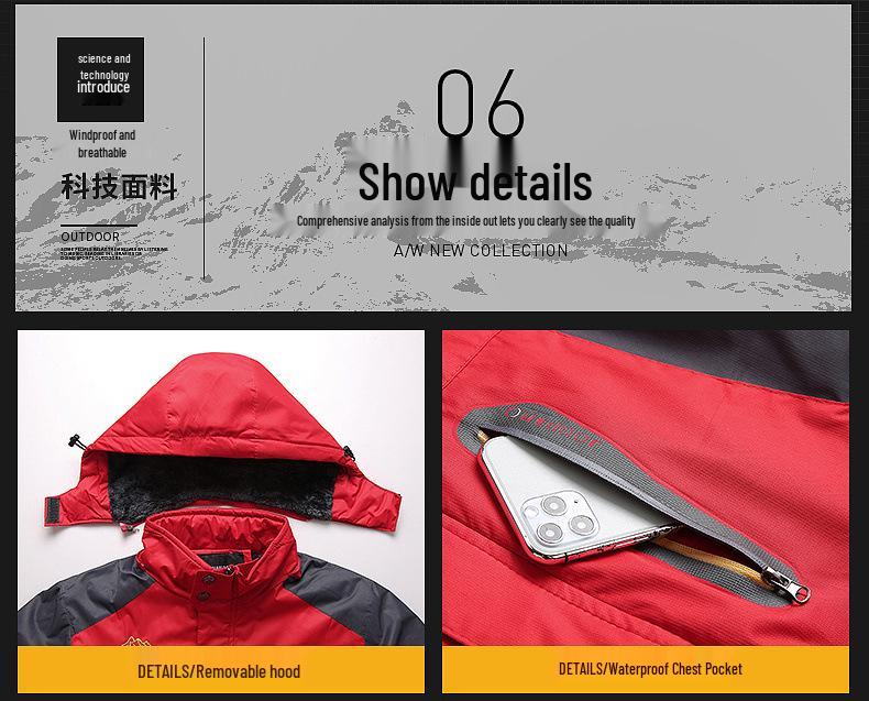 Мужская теплая хлопковая куртка большого размера на флисовой подкладке Осень/Зима 2025 для мужчин среднего возраста