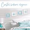 Beach Wall Decor Coastal Art With Starfish Seahorses Sand Dollars Corals Light Teal Frame Ocean Themed Beach Bathroom Figurines