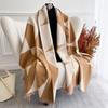 Versatile Imitation Cashmere Fringed Scarf Autumn And Winter With Loose Shawl High-End Women
