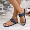 Летняя обувь для женщин 2024 года, женские летние слипоны, однотонные, повседневные, с открытым носком, джинсовые, плоские, с мягкой подошвой, сандалии De Plataforma Para Mujer
