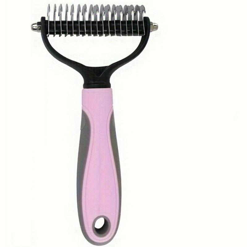 1pc Pet Fur Knot Cutter - Double Sided Dog Grooming Shedding Tool, Cat Hair Removal Comb Brush for Pet Grooming
