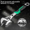 8 Inch 10 Inch 12 Inch Adjustable Wrench, Drop Forged Cr-V Steel, Small Spanner Wrenches Set,Crescent Grip for Greater Leverage