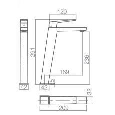 Robinet de lavabo haut - IMEX - ART - Noir - Finition mat - Monocommande