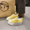 Platform Canvas Shoes Women's Shoes New Spring and Autumn Versatile Height Increase Casual Board Shoes Student Lace-up White Shoes