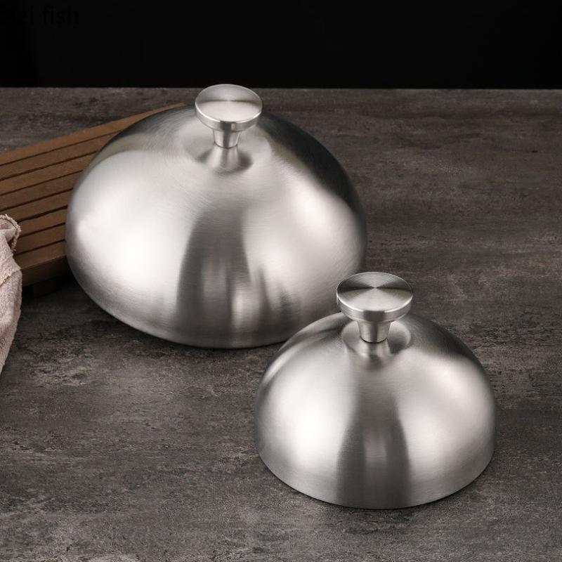 Stainless Steel Cover Western Style Steak Cover Dining Plate Circular Raised Lids Pot Lid Dim Sum Lid Cake Covers Dust Cover
