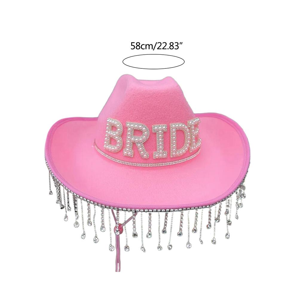 Bride Cowboy Hat Bachelorette Party Hat Bridal Party Hat Tassel Cowboy Hat Mrs Hat Bride Hat Tassel Cowgirl Hat