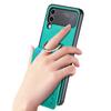 Anti-Falling Finger Ring Card Holder Leather Case for Samsung Galaxy Z Flip 4 Flip4 5G Flip3 Flip5 Flip 3 5 Zflip3 Phone Cover