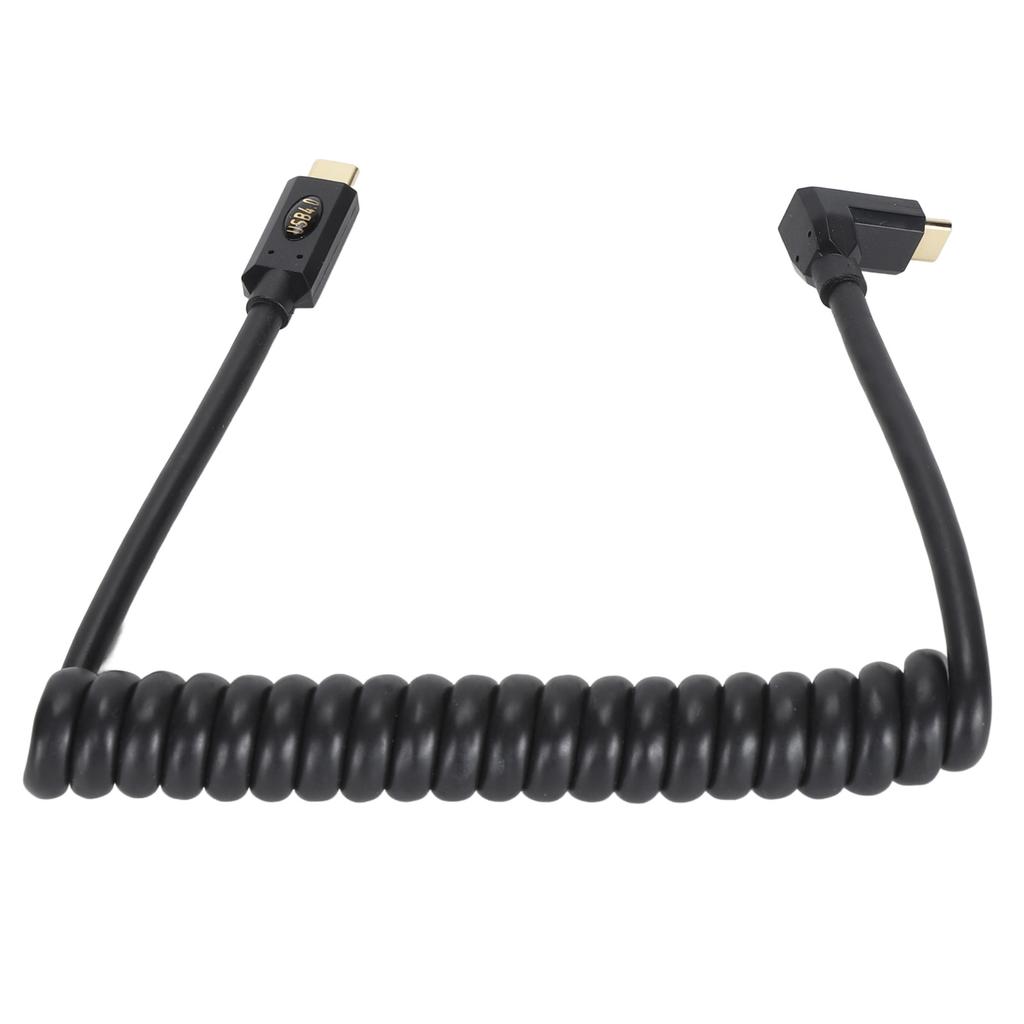 Retractable Coiled USB Type C to C Cable 3.3ft 40Gbps Supports 8K UHD Fast Charging USB 4.0 Data Syncing Wire for Laptop