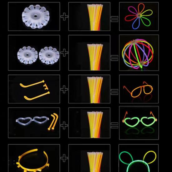 1 комплект светящихся декоративных палочек, трансформируемые носимые захватывающие аксессуары для светящихся ночных забавных палочек, игрушек