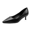 Fashion 2025 New Stewardess High Heels Ladies Etiquette Single Shoes Fashion Pointed Fine Heel Leather Shoes Black Formal Pumps Mujer